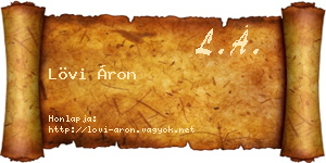 Lövi Áron névjegykártya